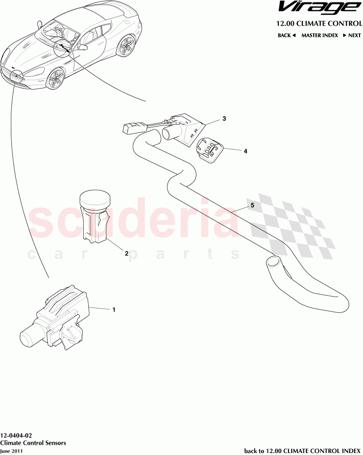 Climate Control Sensors of Aston Martin Aston Martin Virage