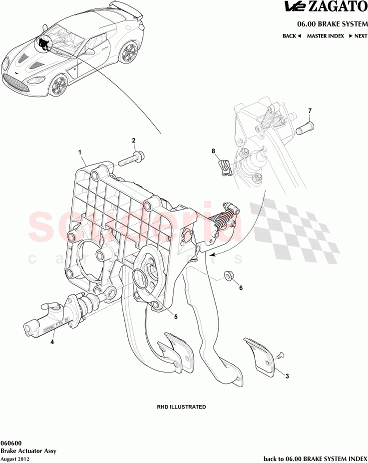 Brake Actuator Assembly of Aston Martin Aston Martin V12 Zagato