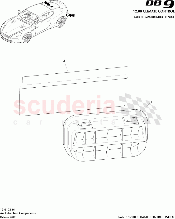 Air Extraction Components of Aston Martin Aston Martin DB9 (2013-2016)