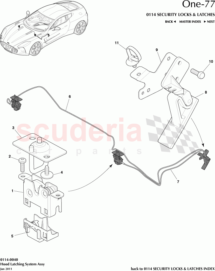 Hood Latching System Assembly of Aston Martin Aston Martin One-77