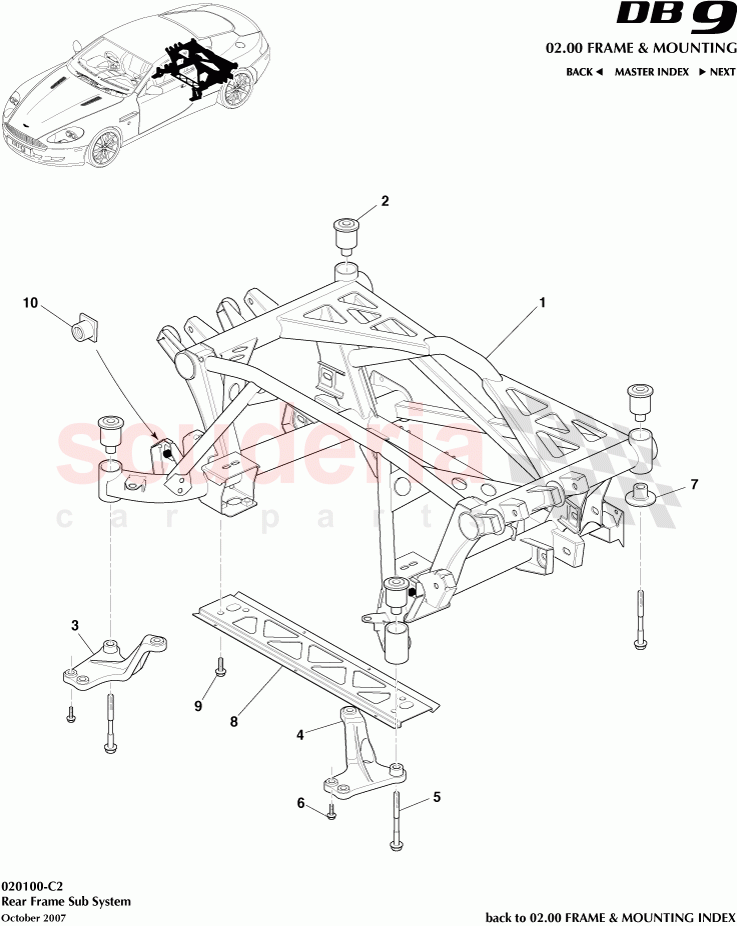 Rear Frame Sub System of Aston Martin Aston Martin DB9 (2004-2012)