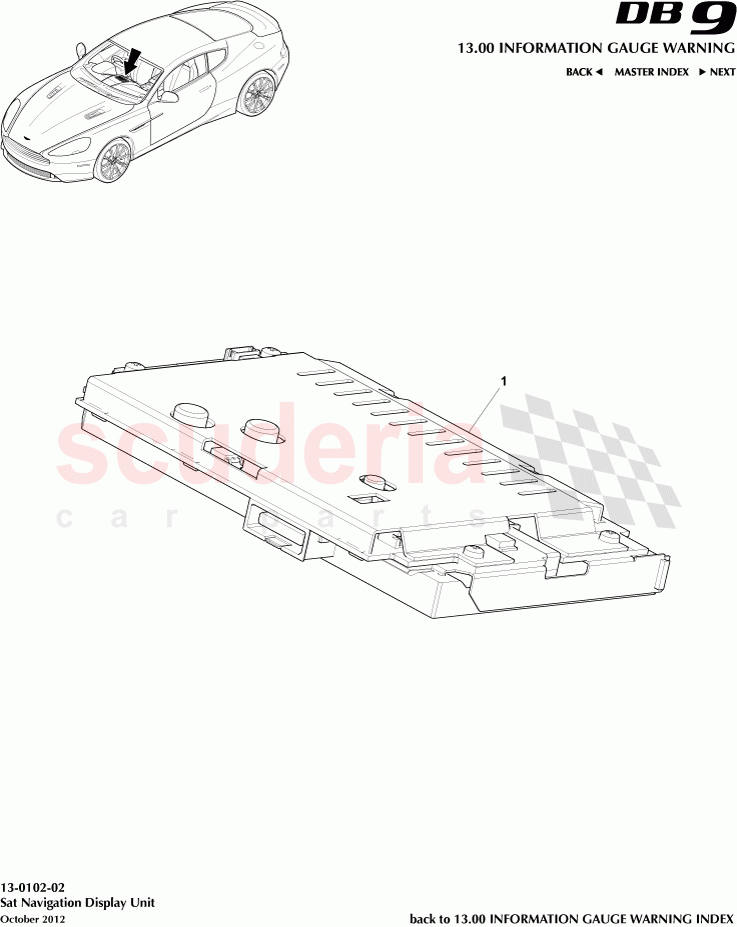 Sat Navigation Display Unit of Aston Martin Aston Martin DB9 (2013-2016)