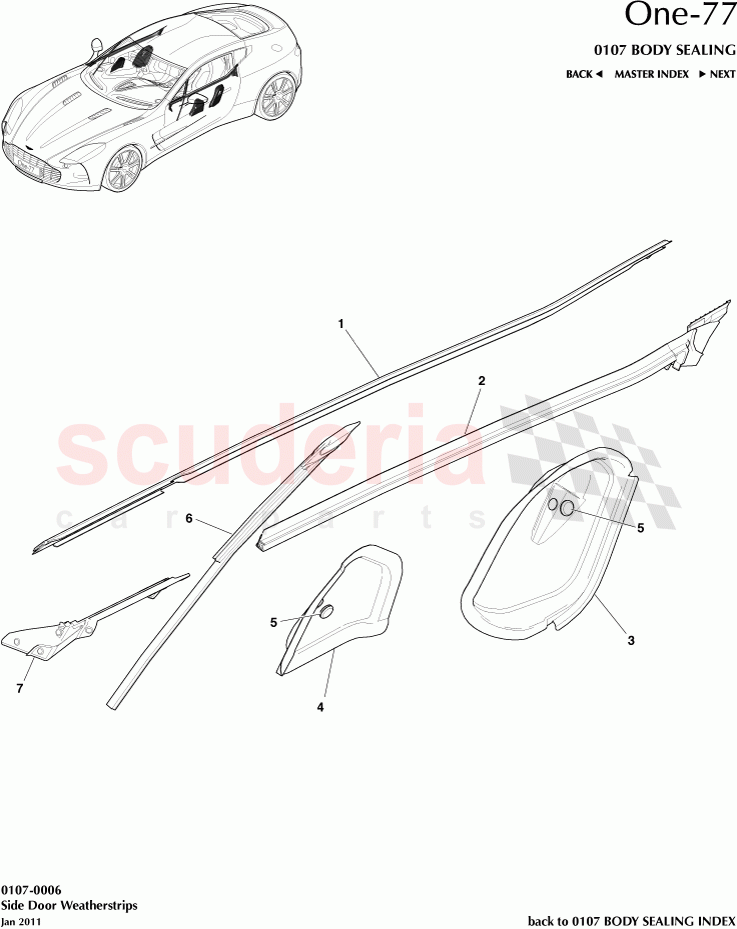 Side Door Weatherstrips of Aston Martin Aston Martin One-77