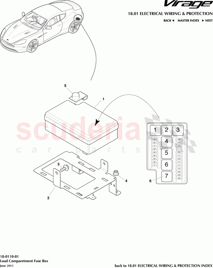 Load Comparetment Fuse Box of Aston Martin Aston Martin Virage