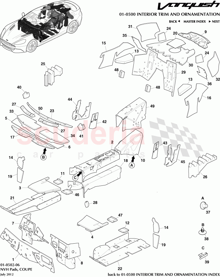 NVH Pads, COUPE of Aston Martin Aston Martin Vanquish (2012+)