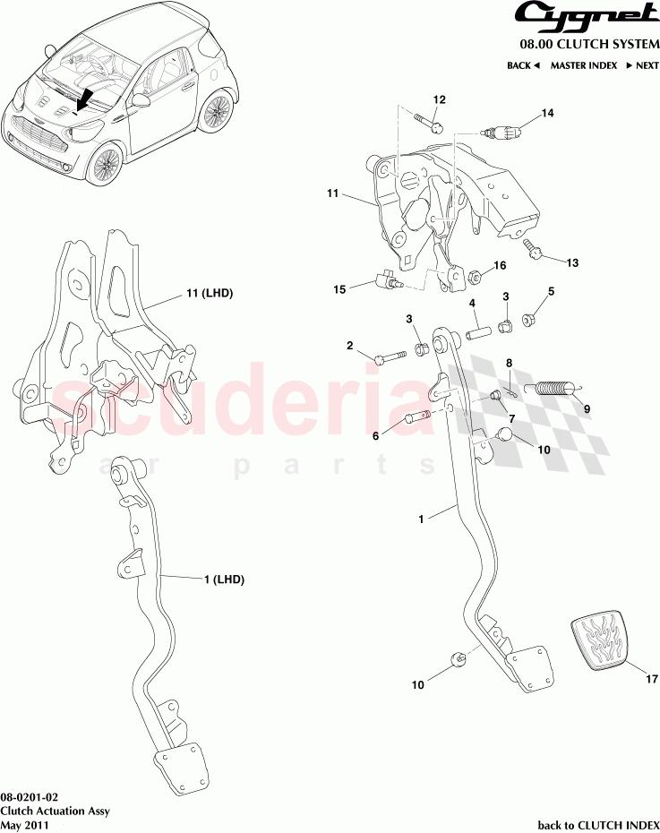 Clutch Actuation Assembly of Aston Martin Aston Martin Cygnet