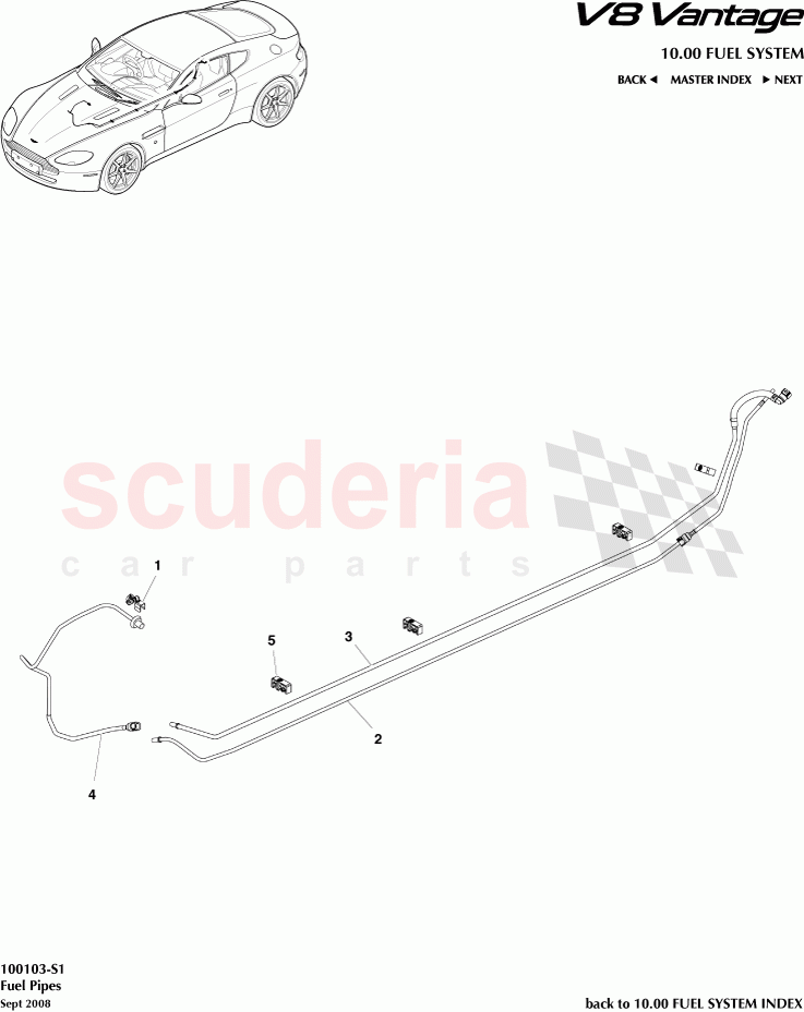 Fuel Pipes of Aston Martin Aston Martin V8 Vantage