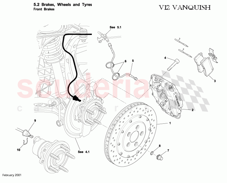 Front Brakes of Aston Martin Aston Martin Vanquish (2001-2007)