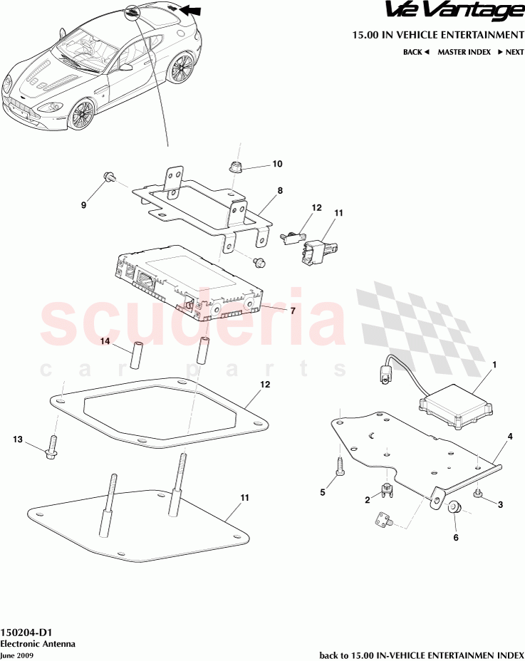 Electronic Antenna of Aston Martin Aston Martin V12 Vantage