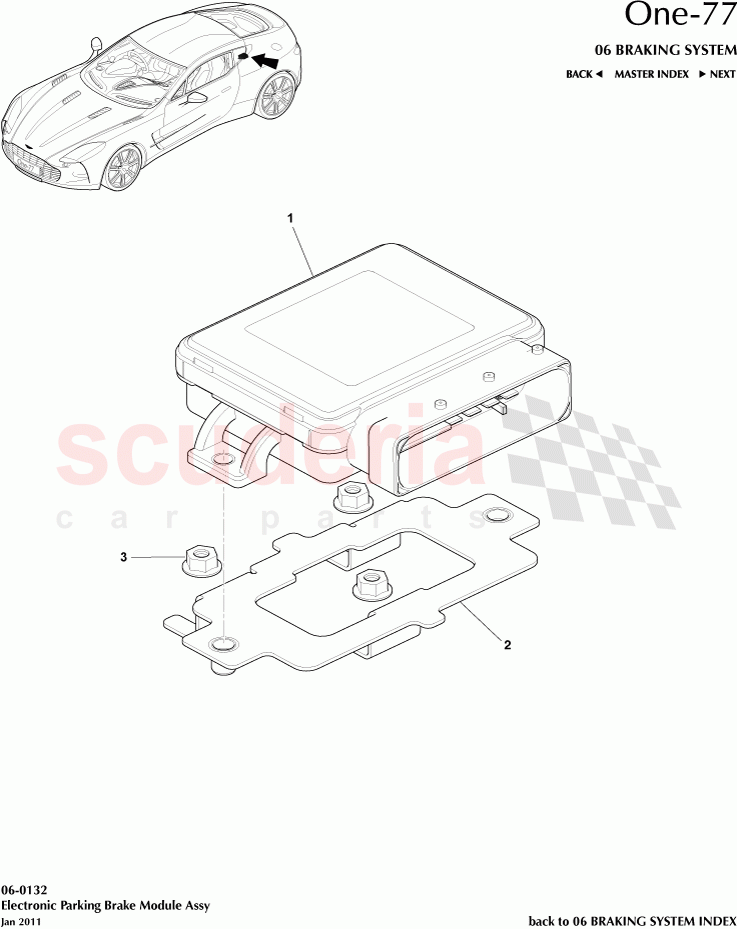 Electronic Parking Brake Module Assembly of Aston Martin Aston Martin One-77