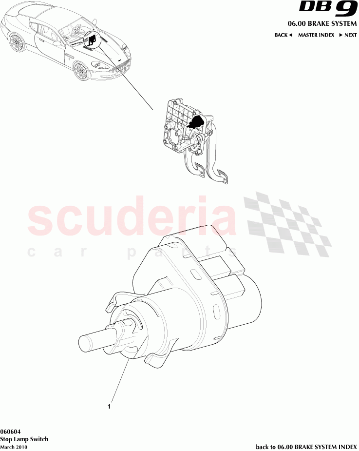 Stop Lamp Switch of Aston Martin Aston Martin DB9 (2004-2012)