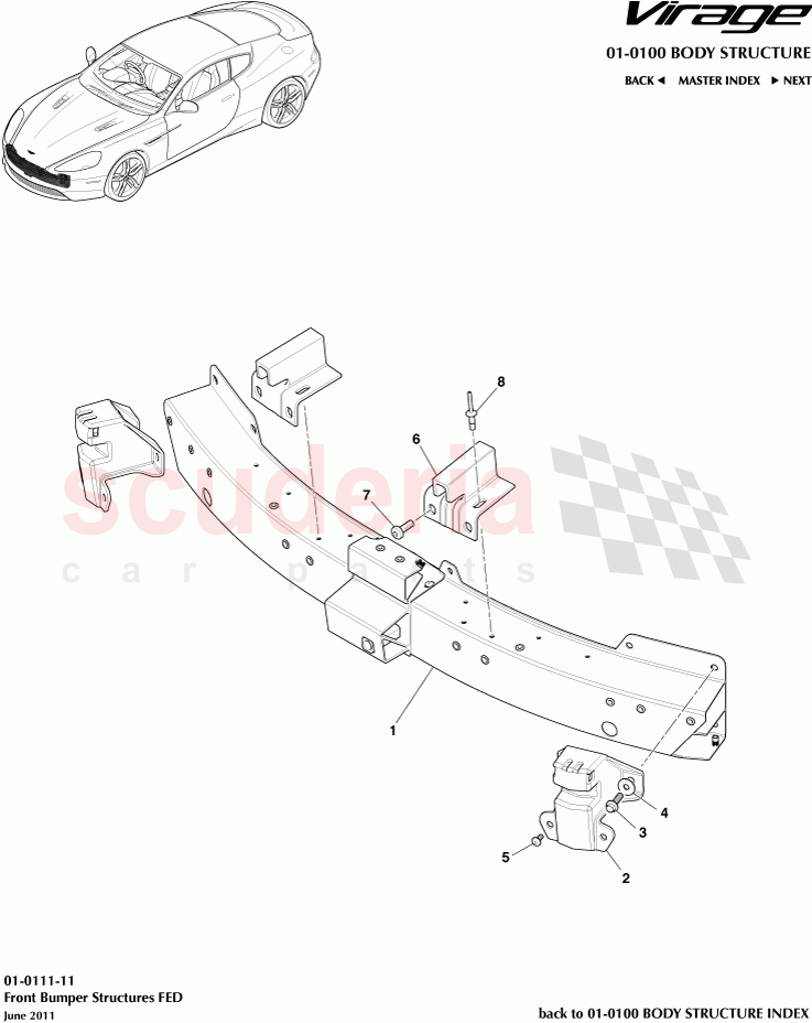 Front Bumper Structures FED of Aston Martin Aston Martin Virage