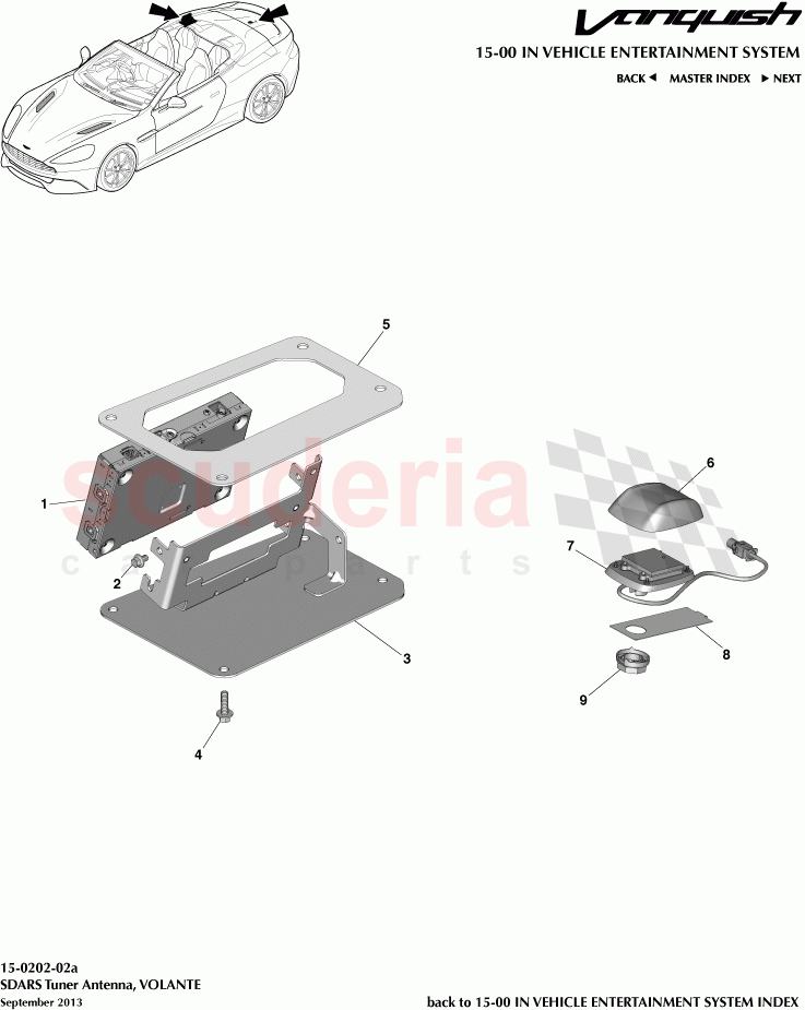 SDARS Tuner Antenna, VOLANTE of Aston Martin Aston Martin Vanquish (2012+)