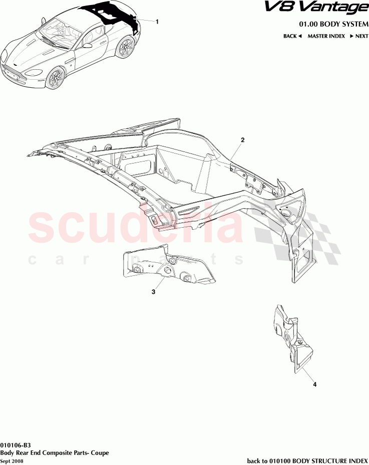 Body Rear End Composite Parts (Coupe) of Aston Martin Aston Martin V8 Vantage