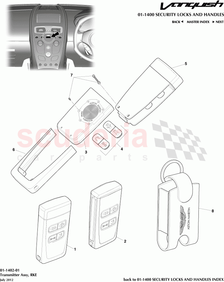 Transmitter Assembly, RKE of Aston Martin Aston Martin Vanquish (2012+)