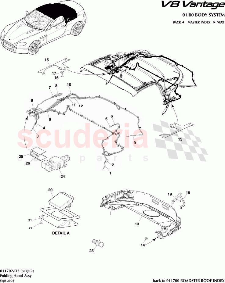 Folding Hood Assembly of Aston Martin Aston Martin V8 Vantage