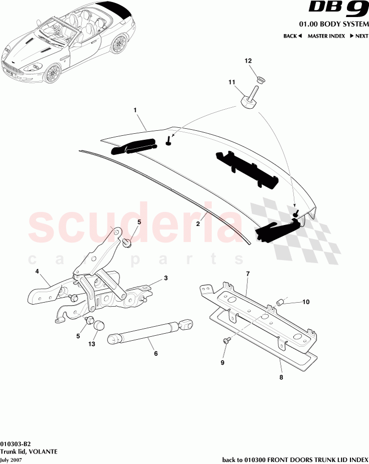 Trunk lid (Volante) of Aston Martin Aston Martin DB9 (2004-2012)