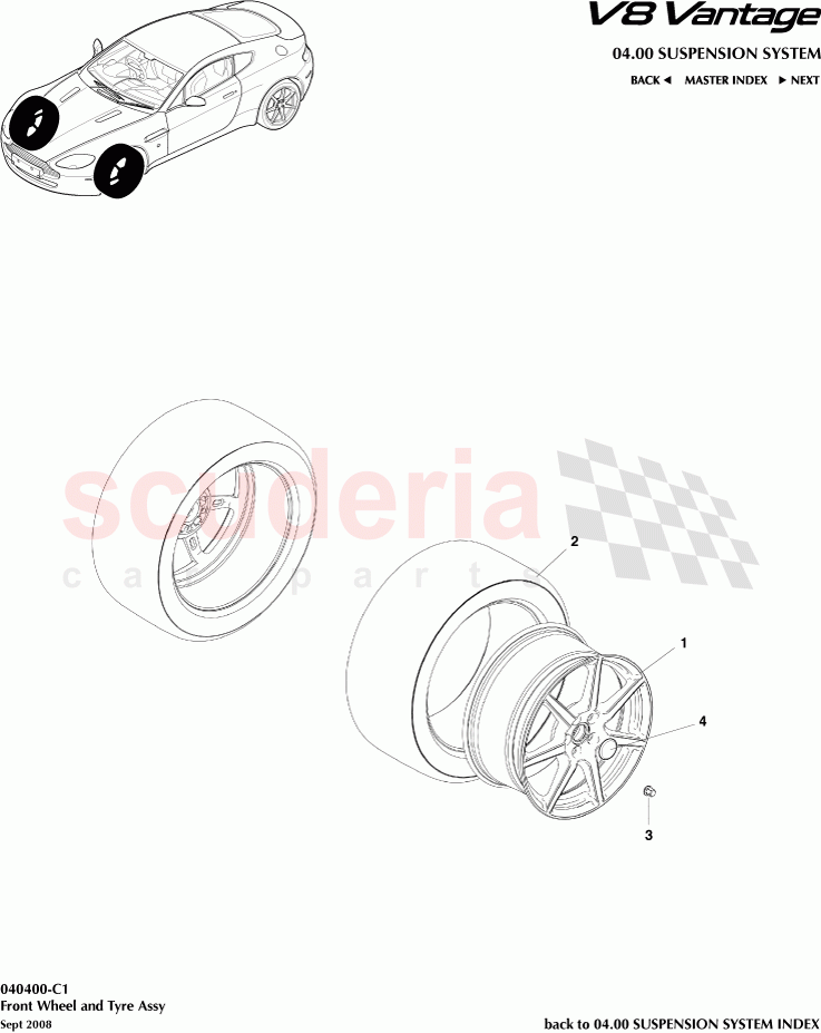 Front Wheel and Tyre Assembly of Aston Martin Aston Martin V8 Vantage