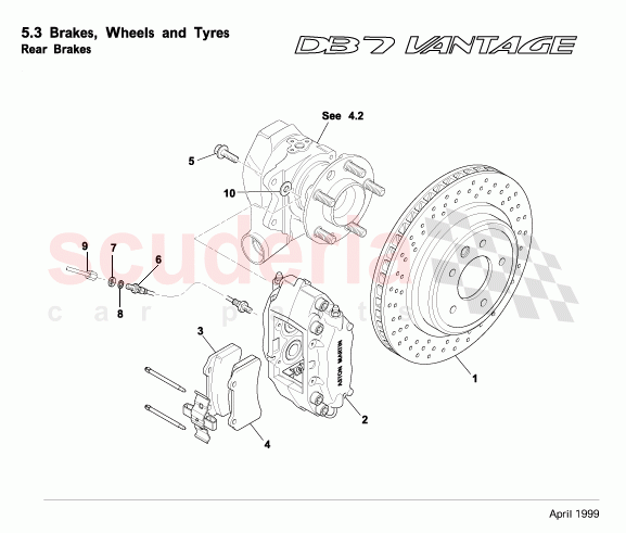 Rear Brakes of Aston Martin Aston Martin DB7 Vantage