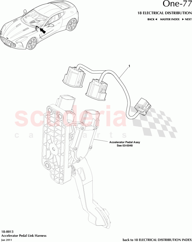 Accelerator Pedal Link Harness of Aston Martin Aston Martin One-77