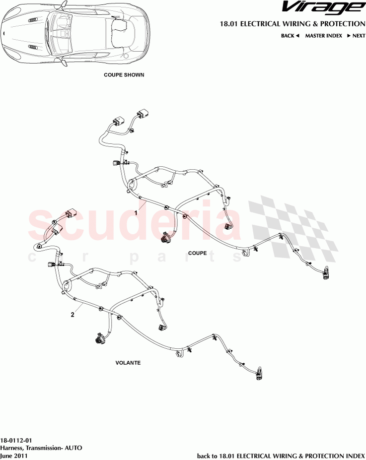 Harness, Transmission (Auto) of Aston Martin Aston Martin Virage