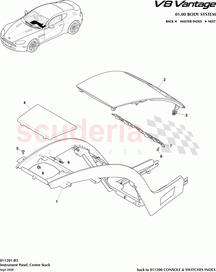 Instrument Panel, Centre Stack of Aston Martin Aston Martin V8 Vantage