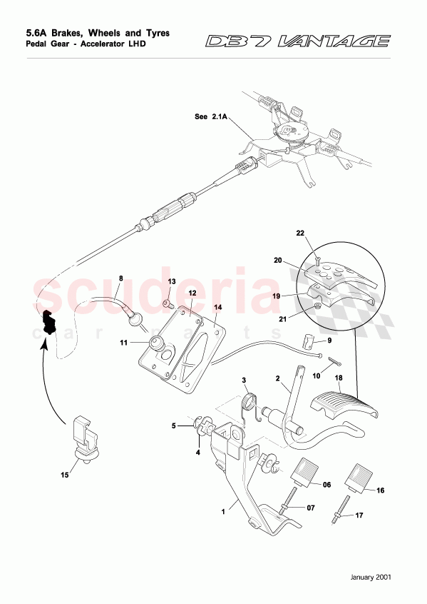 Pedal Gear - Accelerator LHD of Aston Martin Aston Martin DB7 Vantage