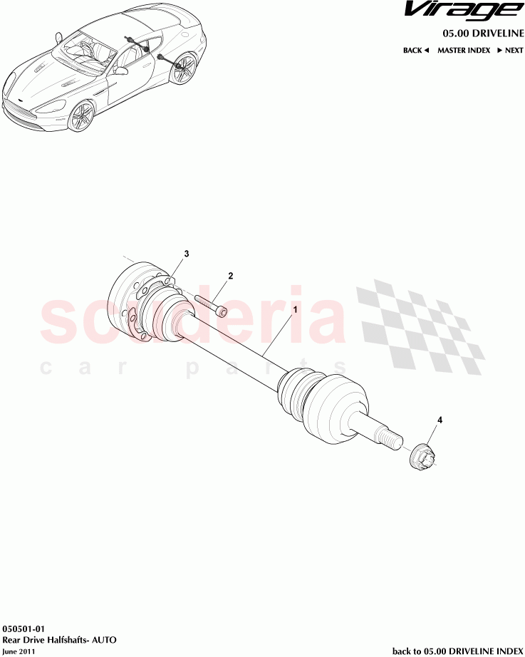 Rear Drive Halfshafts (Auto) of Aston Martin Aston Martin Virage