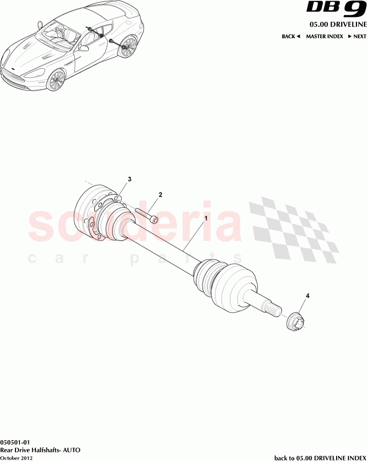 Rear Drive Halfshafts- AUTO of Aston Martin Aston Martin DB9 (2013-2016)