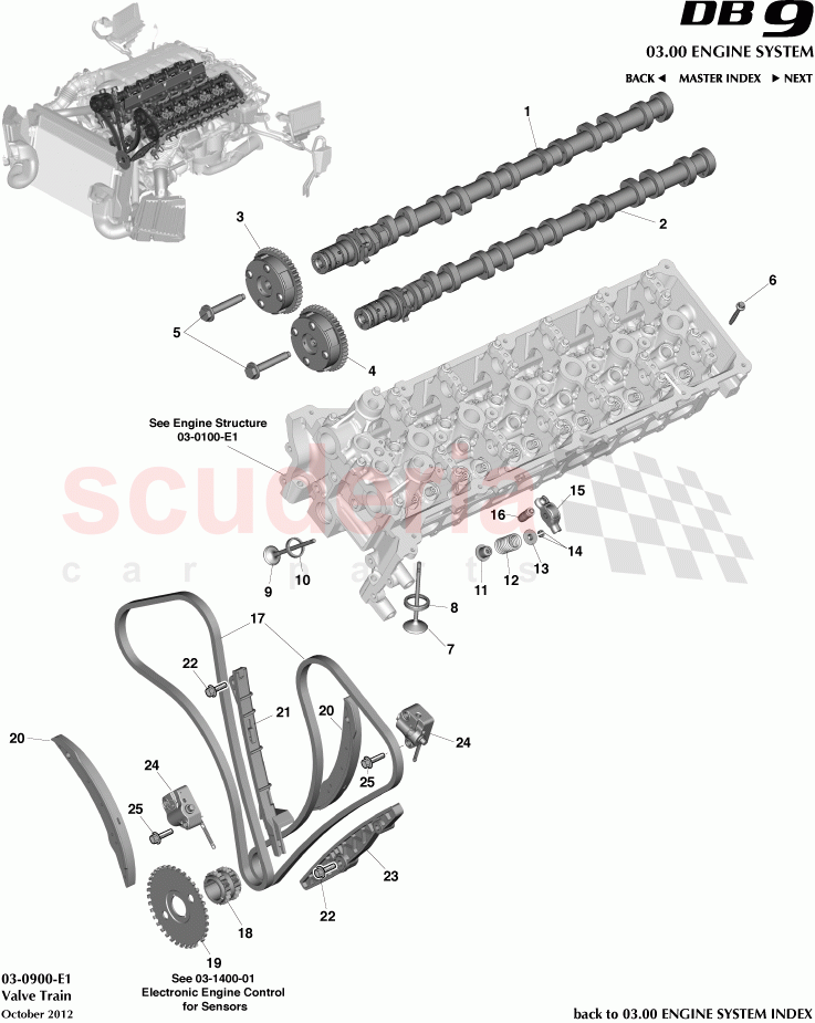 Valve Train of Aston Martin Aston Martin DB9 (2013-2016)