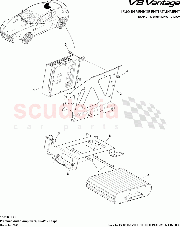 Premium Audio Amplifiers (2009) (Coupe) of Aston Martin Aston Martin V8 Vantage