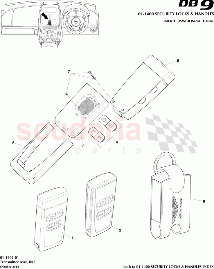 Transmitter Assembly, RKE of Aston Martin Aston Martin DB9 (2013-2016)