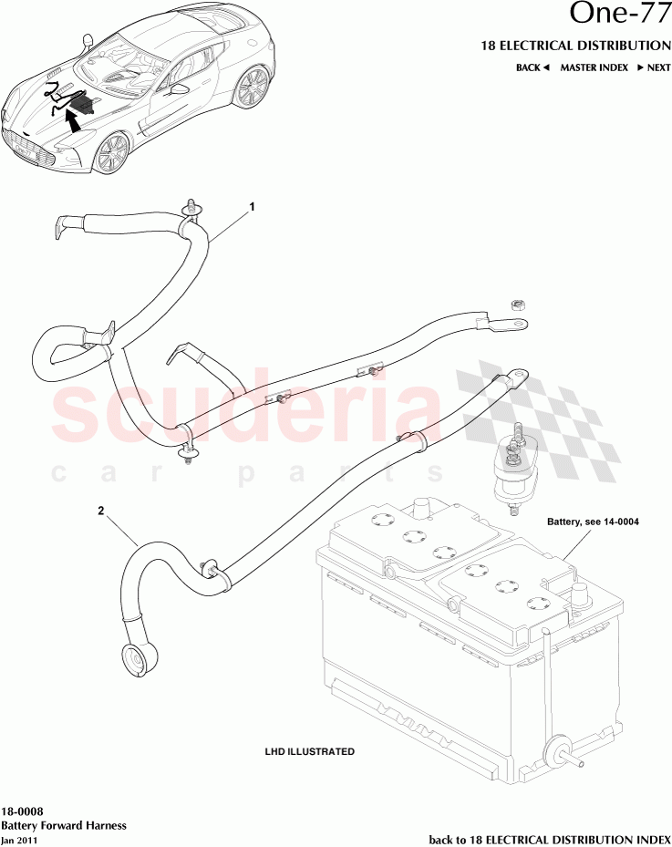 Battery Forward Harness of Aston Martin Aston Martin One-77