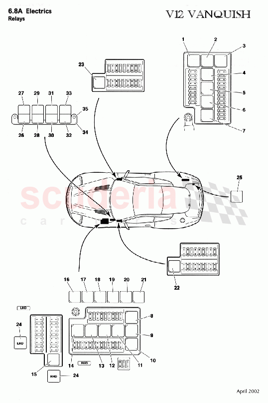 Relays of Aston Martin Aston Martin Vanquish (2001-2007)