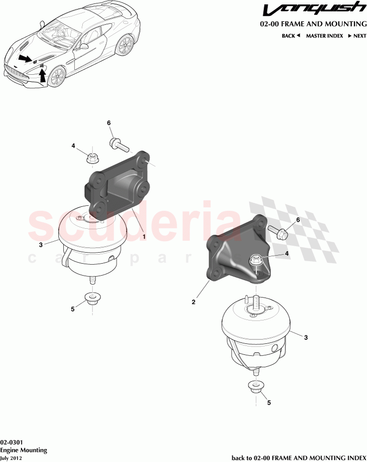 Engine Mounting of Aston Martin Aston Martin Vanquish (2012+)