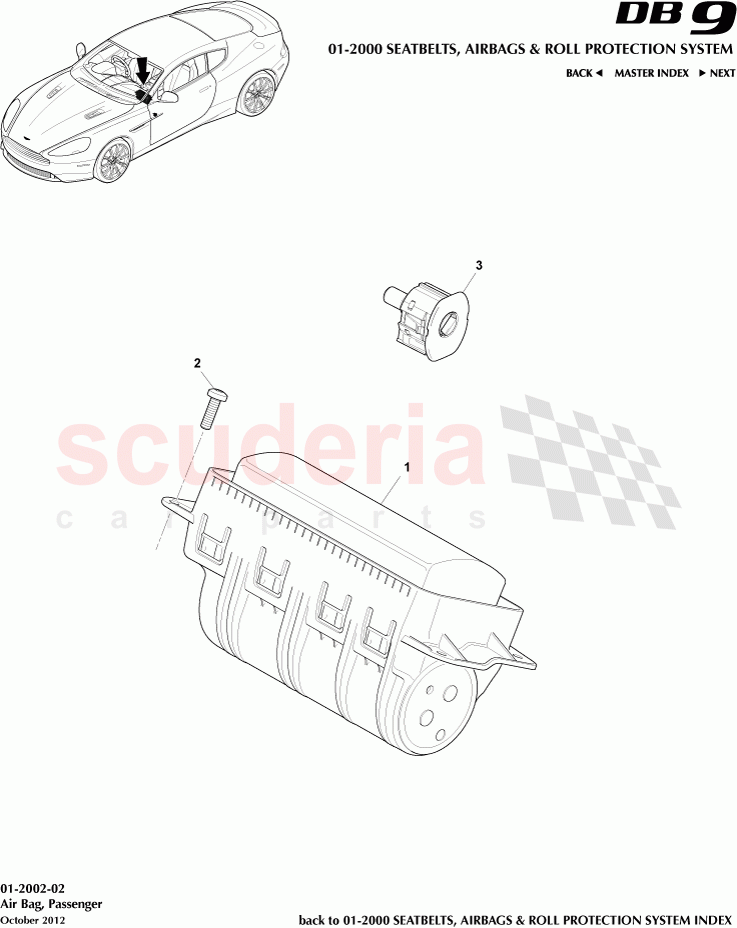 Air Bag, Passenger of Aston Martin Aston Martin DB9 (2013-2016)