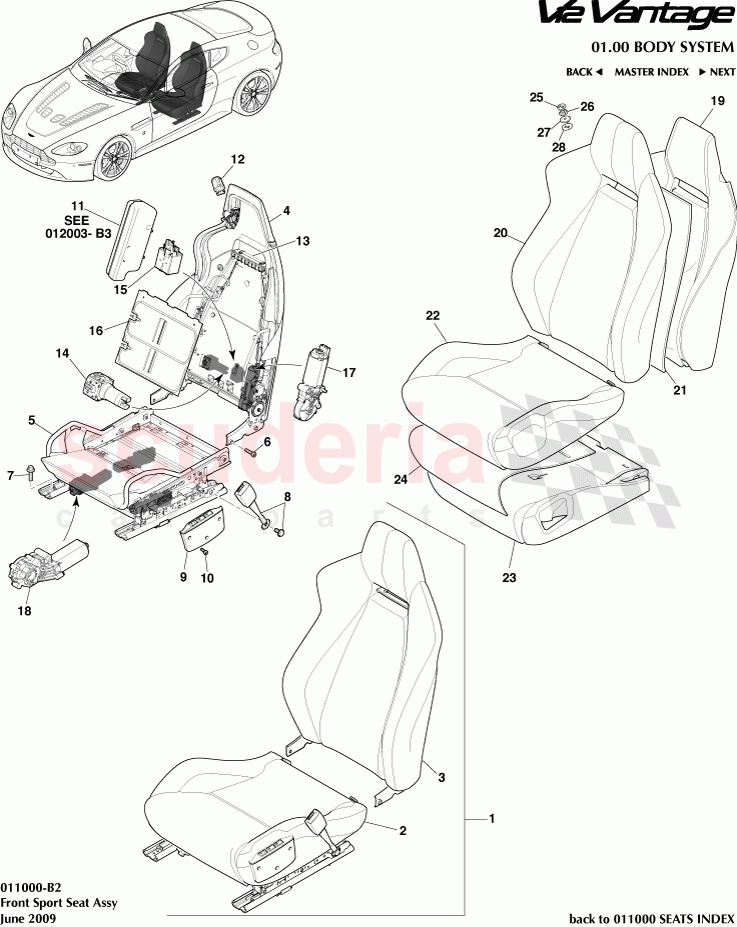 Front Sport Seat Assembly of Aston Martin Aston Martin V12 Vantage