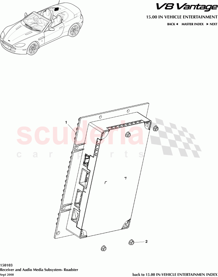 Receiver and Audio Media Subsystem (Roadster) of Aston Martin Aston Martin V8 Vantage