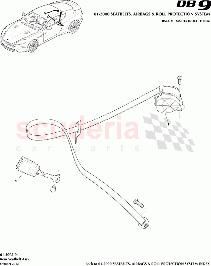 Rear Seatbelt Assembly of Aston Martin Aston Martin DB9 (2013-2016)