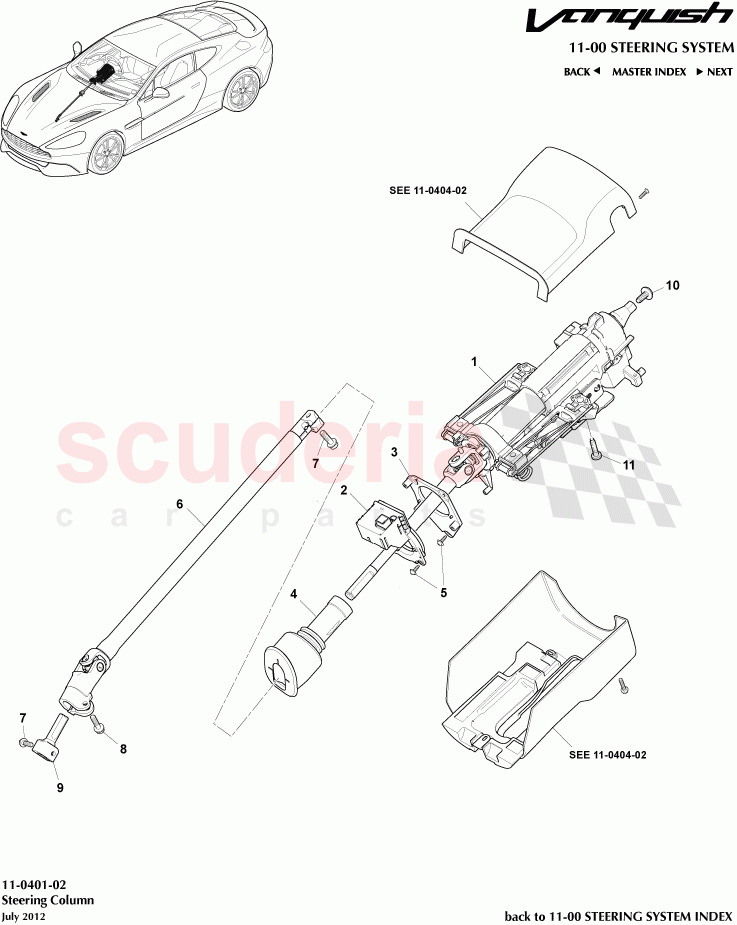 Steering Column of Aston Martin Aston Martin Vanquish (2012+)