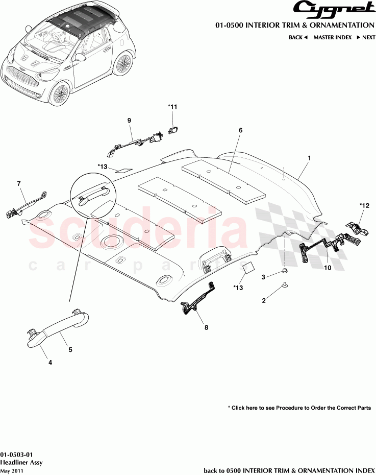 Headliner Assembly of Aston Martin Aston Martin Cygnet