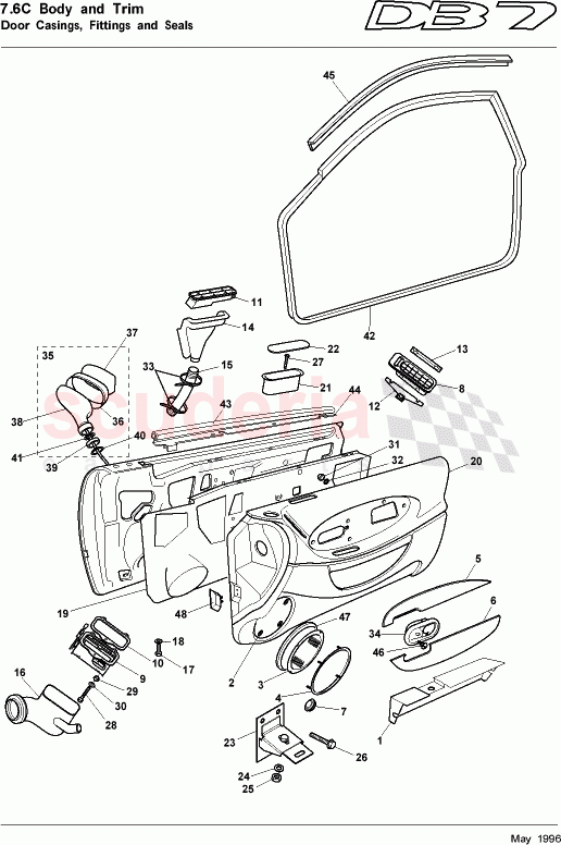 Door Casings, Fittings and Seals of Aston Martin Aston Martin DB7 (1997)