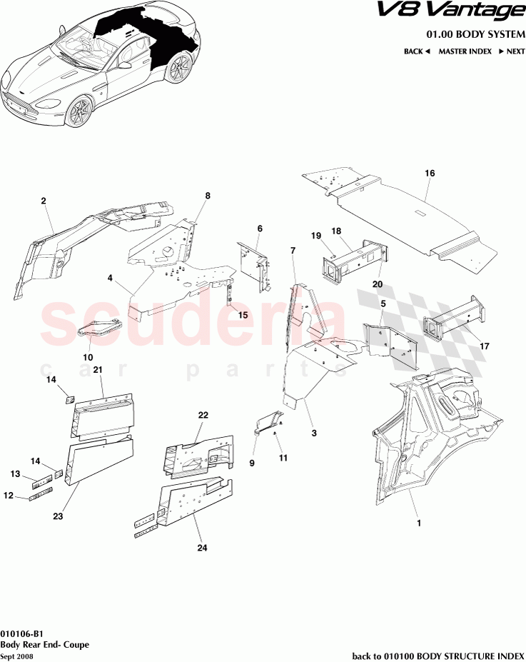 Body Rear End (Coupe) of Aston Martin Aston Martin V8 Vantage