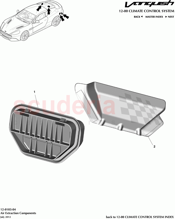 Air Extraction Components of Aston Martin Aston Martin Vanquish (2012+)