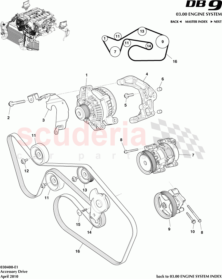 Accessory Drive of Aston Martin Aston Martin DB9 (2004-2012)