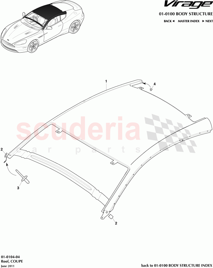 Roof (Coupe) of Aston Martin Aston Martin Virage