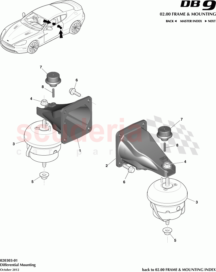 Differential Mounting of Aston Martin Aston Martin DB9 (2013-2016)