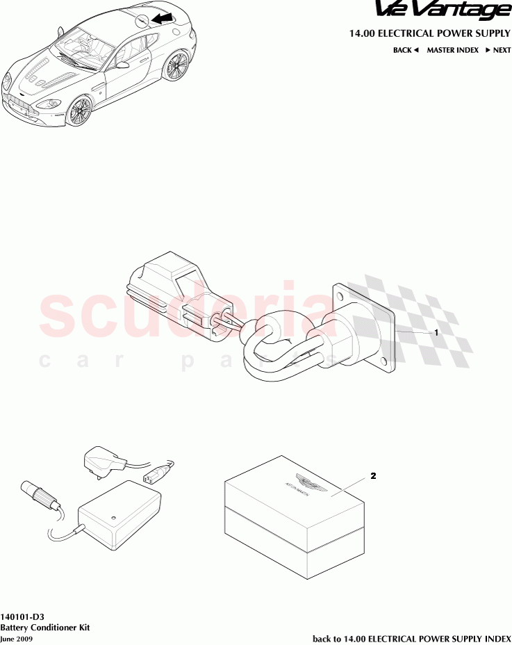 Battery Conditioner Kit of Aston Martin Aston Martin V12 Vantage