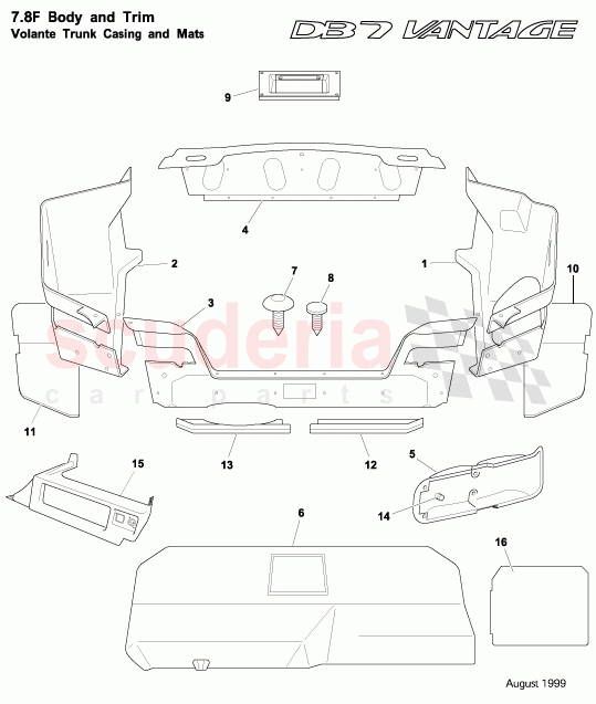 Volante Trunk Casing and Mats of Aston Martin Aston Martin DB7 Vantage