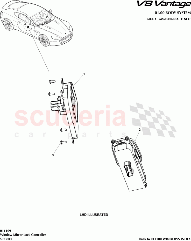 Window Mirror Lock Controller of Aston Martin Aston Martin V8 Vantage